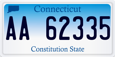 CT license plate AA62335