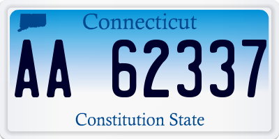 CT license plate AA62337