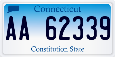 CT license plate AA62339