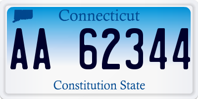 CT license plate AA62344