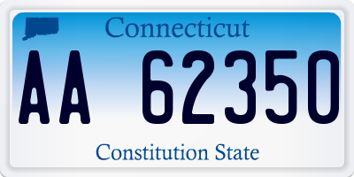 CT license plate AA62350