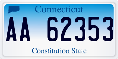 CT license plate AA62353