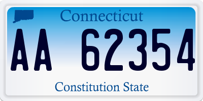 CT license plate AA62354