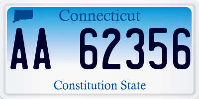 CT license plate AA62356