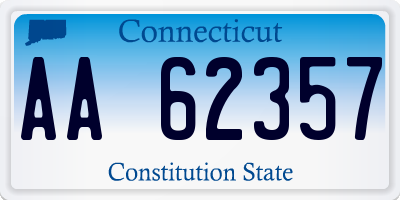 CT license plate AA62357