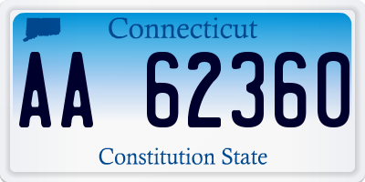 CT license plate AA62360
