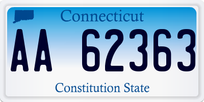 CT license plate AA62363