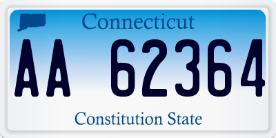 CT license plate AA62364