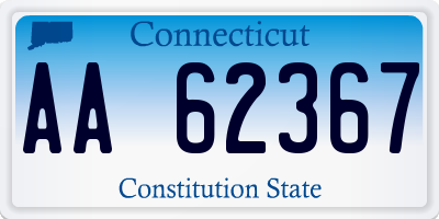 CT license plate AA62367