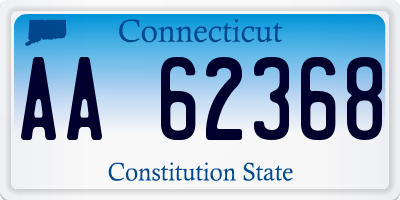 CT license plate AA62368