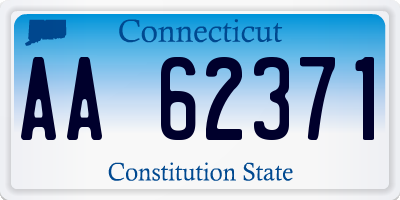 CT license plate AA62371