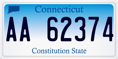 CT license plate AA62374