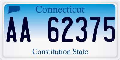 CT license plate AA62375