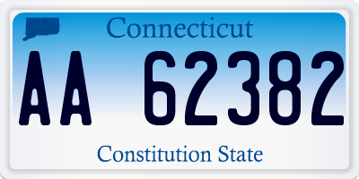 CT license plate AA62382