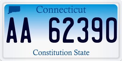 CT license plate AA62390