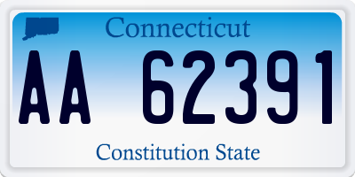 CT license plate AA62391