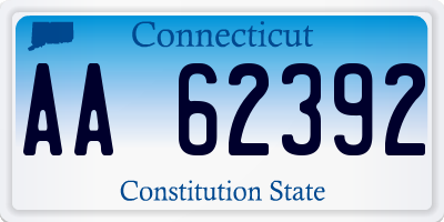 CT license plate AA62392