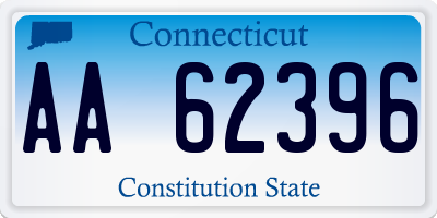 CT license plate AA62396