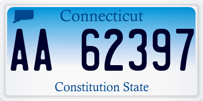 CT license plate AA62397