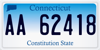 CT license plate AA62418