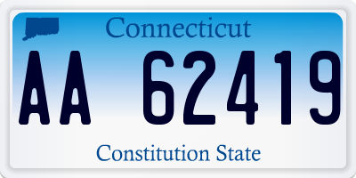 CT license plate AA62419