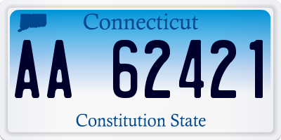 CT license plate AA62421