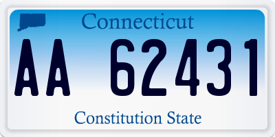 CT license plate AA62431