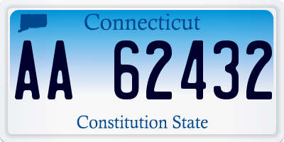 CT license plate AA62432