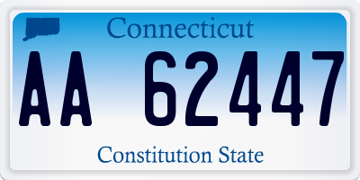 CT license plate AA62447