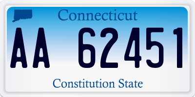 CT license plate AA62451