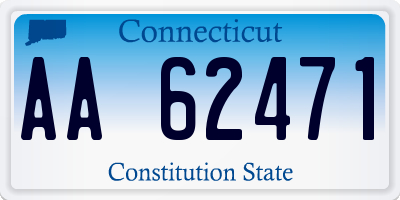 CT license plate AA62471