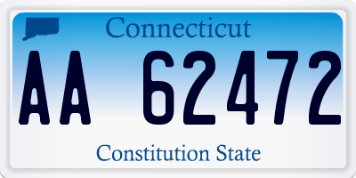 CT license plate AA62472