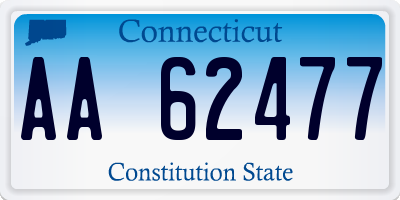 CT license plate AA62477