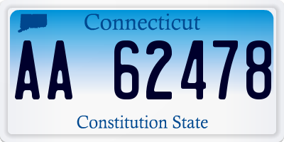 CT license plate AA62478