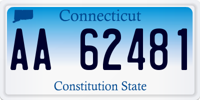 CT license plate AA62481