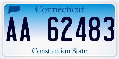 CT license plate AA62483