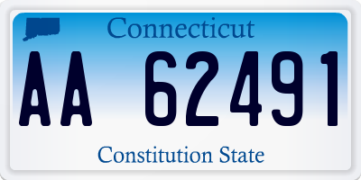 CT license plate AA62491