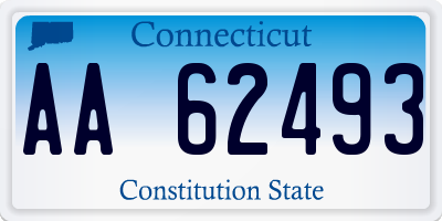 CT license plate AA62493