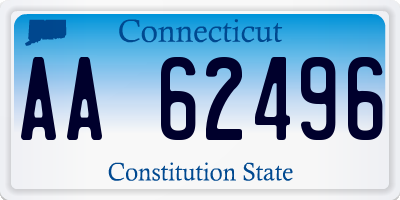 CT license plate AA62496