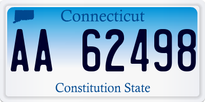 CT license plate AA62498