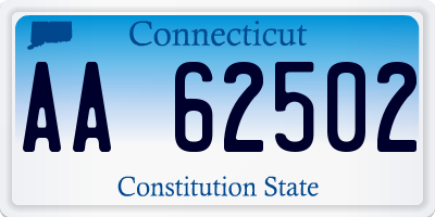 CT license plate AA62502