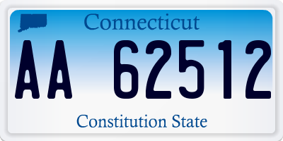 CT license plate AA62512