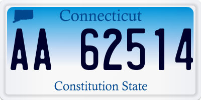CT license plate AA62514