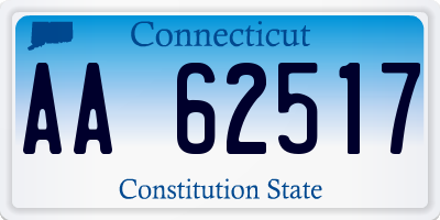 CT license plate AA62517