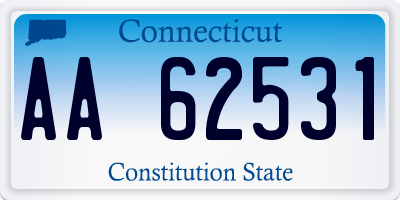 CT license plate AA62531