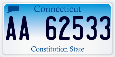 CT license plate AA62533