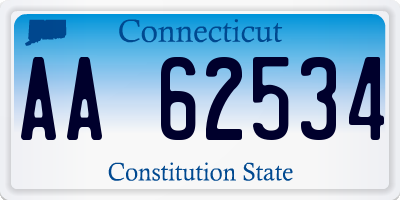 CT license plate AA62534