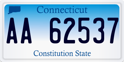 CT license plate AA62537