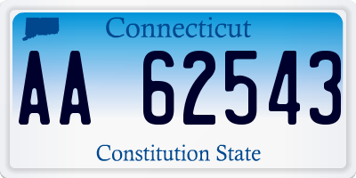 CT license plate AA62543