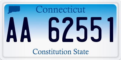 CT license plate AA62551